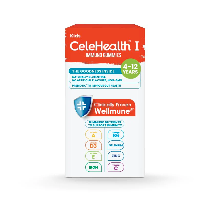 Celehealth Kidz Immuno Plus - 30 Gummies | Pink Guava with Wellmune Vitamin C & Zinc to support body's defence and immunity (Pack of 1) - Image 4