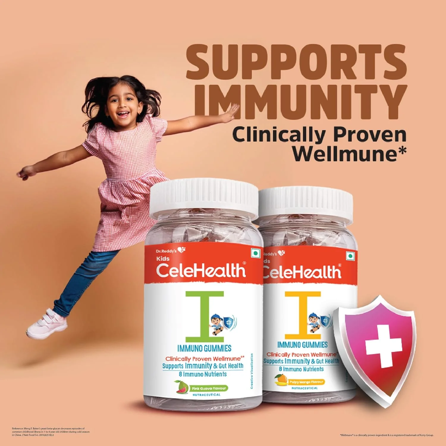 Celehealth Kidz Immuno Plus - 30 Gummies | Pink Guava with Wellmune Vitamin C & Zinc to support body's defence and immunity (Pack of 1) - Image 5