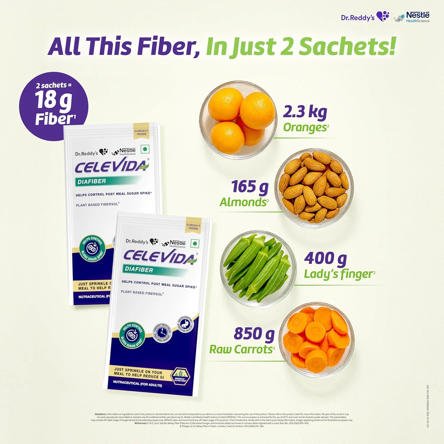 Celevida Diafiber   Diabetes Care Product| 100% Plant Based Fibersol® Helps Control Post Meal Sugar Spike|Helps delay post meal hunger   360g (Pack of 30 Sachets) - Image 7