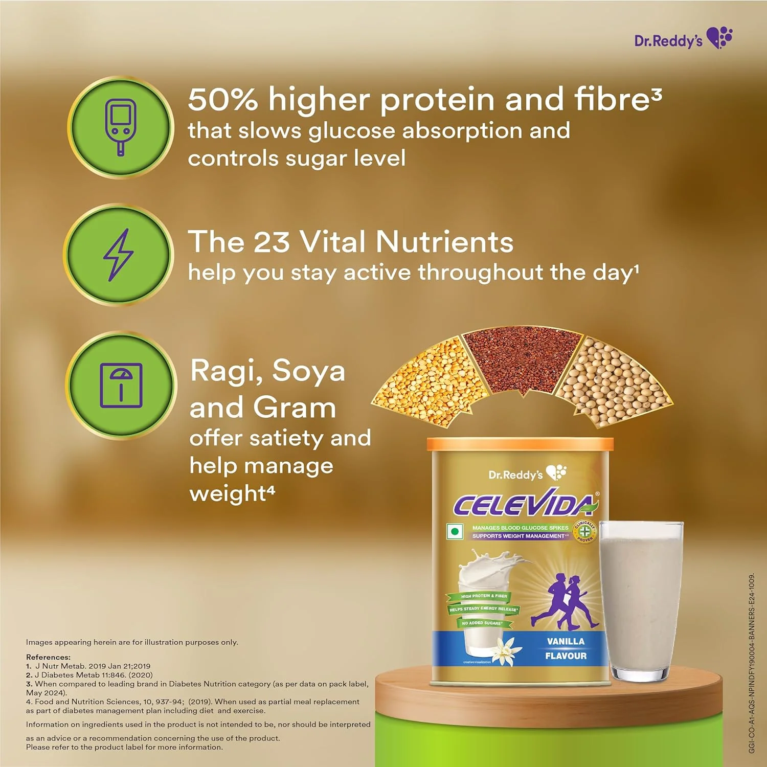 Celevida for Diabetes Management- Nutrition Health Drink Vanilla Flavour 400g | No Added Sugar - Image 4