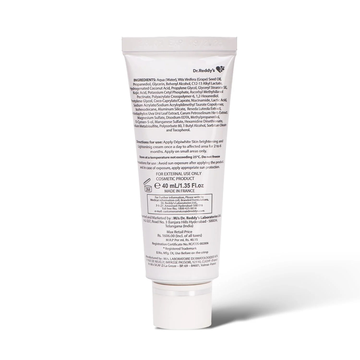 Dr Reddy's Depiwhite Advanced Skin Radiance Cream with Phosphatase Activators Help Reduces Dark Spots Helps Improves Complexion Sustained Results No Hydroquinone and Steroids 40ml - Image 2