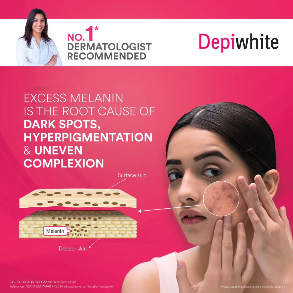 Dr Reddy's Depiwhite Advanced Skin Radiance Cream with Phosphatase Activators, Help Reduces Dark Spots, Helps Improves Complexion, Sustained Results, No Hydroquinone and Steroids, 40ml - Image 3