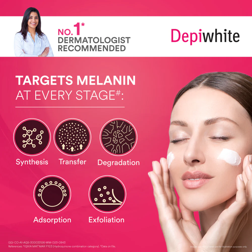 Dr Reddy's Depiwhite Advanced Skin Radiance Cream with Phosphatase Activators, Help Reduces Dark Spots, Helps Improves Complexion, Sustained Results, No Hydroquinone and Steroids, 40ml - Image 4