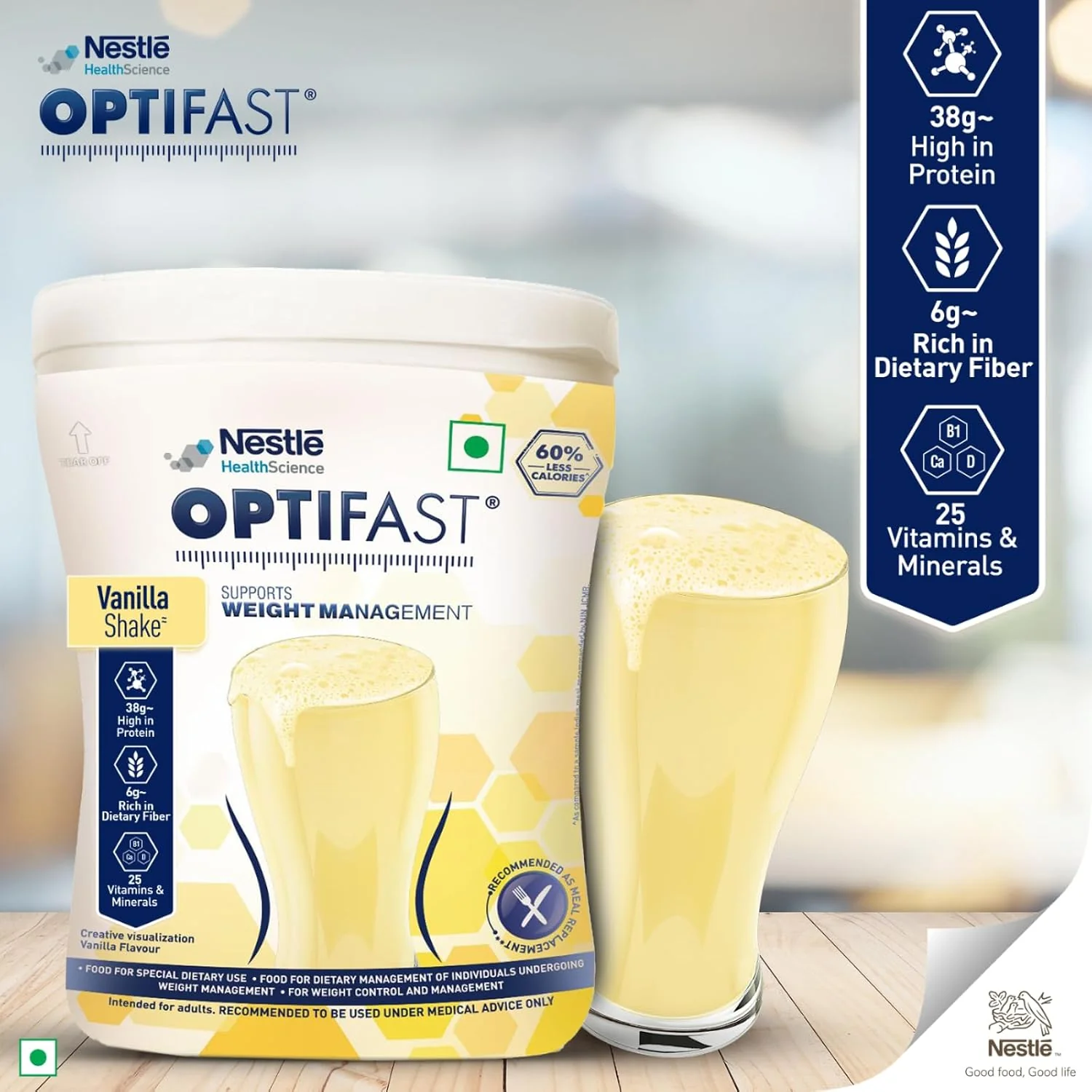 Nestle Optifast Weight Management ShakeVanilla FlavourLow Gi FormulaScientifically Designed Weight Loss DietMeal Replacement Shake For Weight Loss400G Pet Jar - Image 6