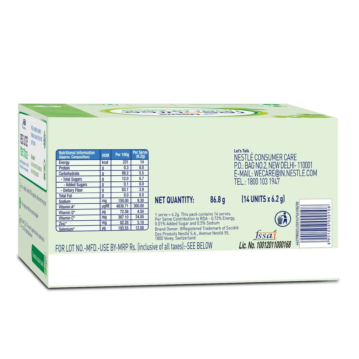 Nestle Resource Fiber Choice Partially Hydrolyzed Guar Gum (PHGG) Prebiotic Fiber Immunonutrients For Gut Health and Constipation Relief Contains 14 sachets 86.8g - Image 2