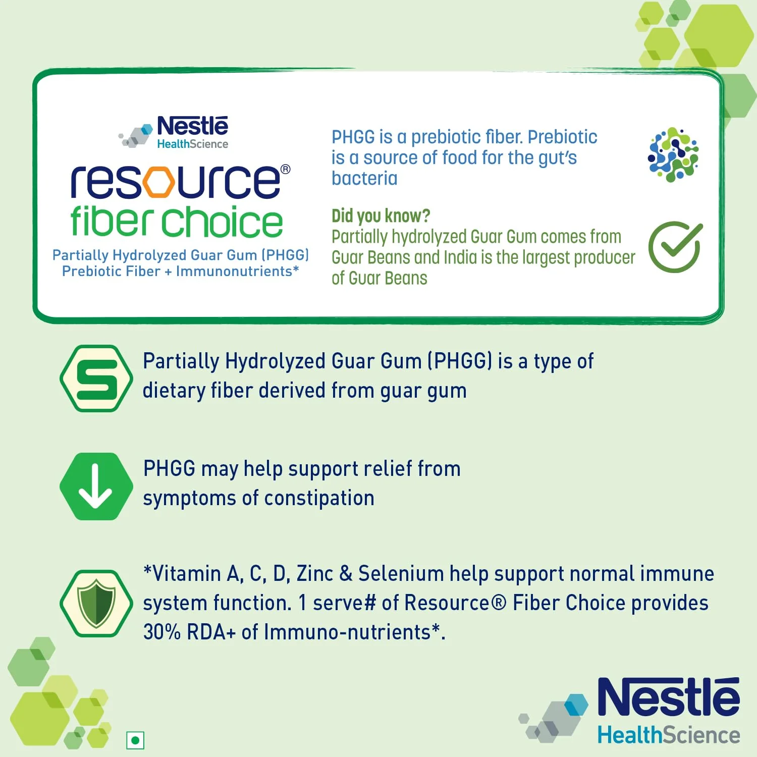 Nestle Resource Fiber Choice Partially Hydrolyzed Guar Gum (PHGG) Prebiotic Fiber Immunonutrients For Gut Health and Constipation Relief Contains 14 sachets 86.8g - Image 5