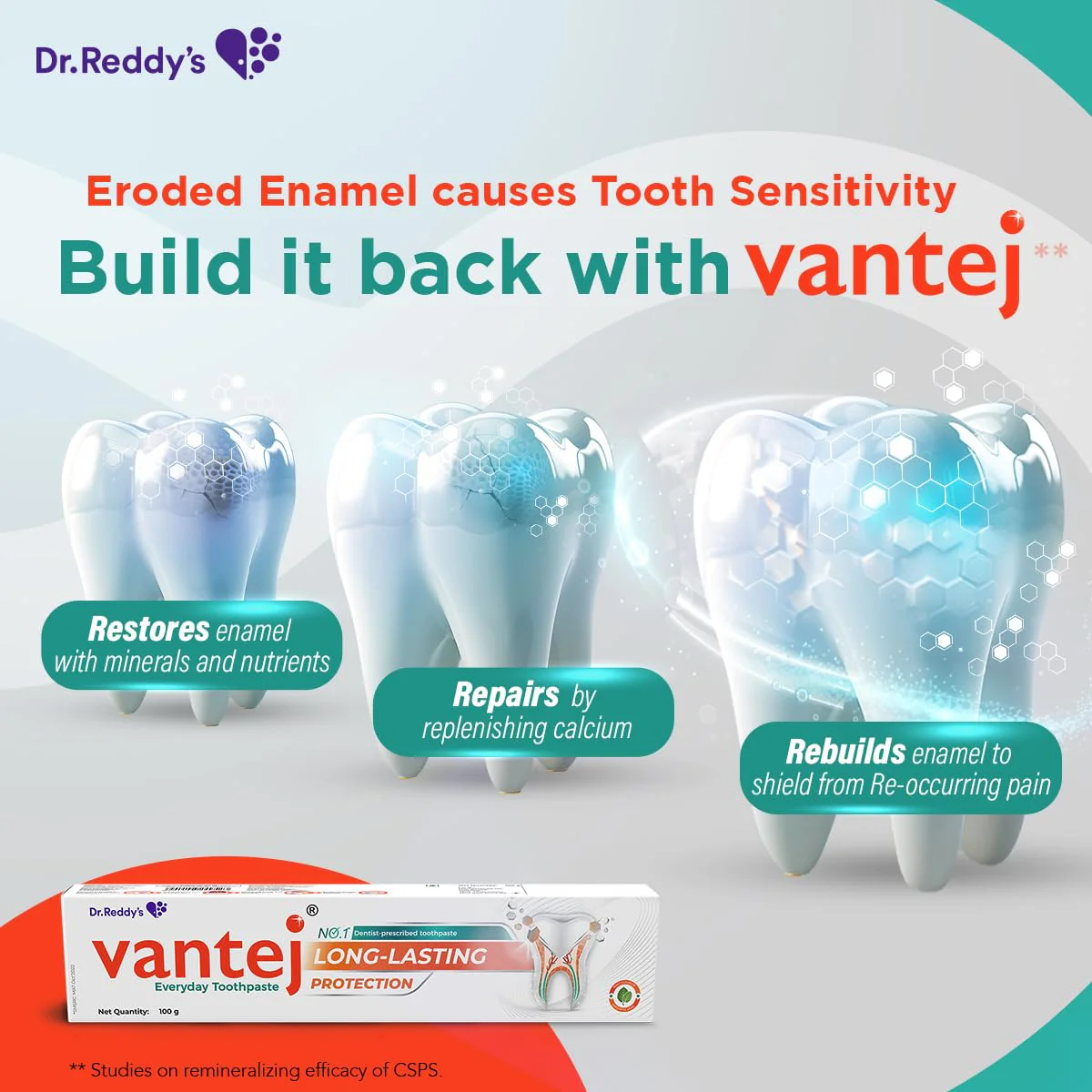 Vantej Toothpaste for Sensitive Teeth Dentist recommended sensitivity toothpaste for everyday use - 100g white - Image 4