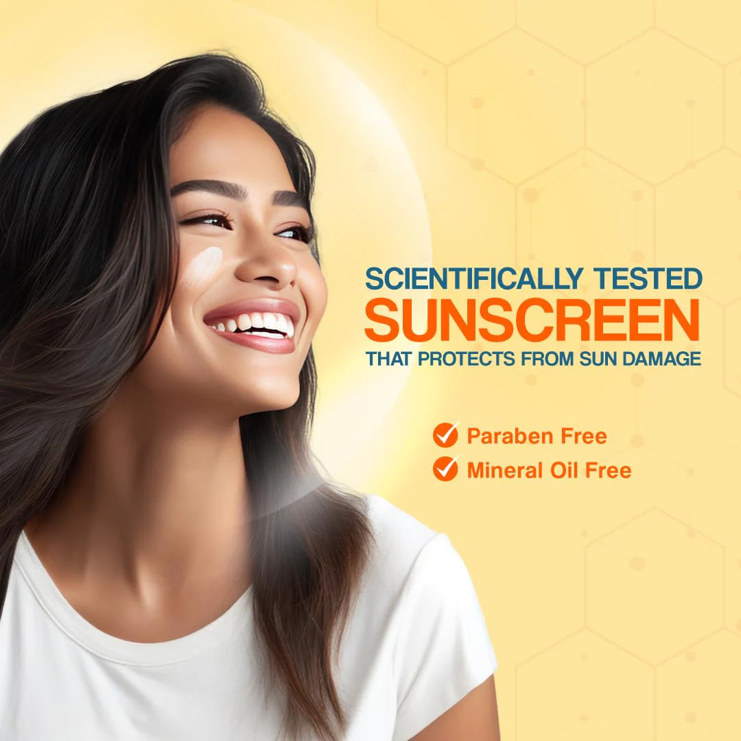Venusia Mineral sunscreen SPF65I Full spectrum protection I UVA UVB Blue light protect I with Anti-oxidant I Sweat & water resistant I No white cast I clinically tested for all skin types I 50 g Pack of 1 - Image 7