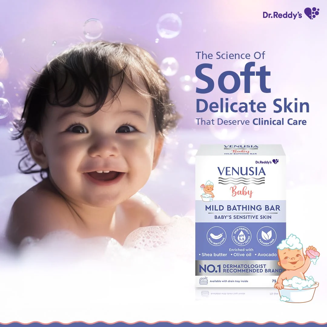 venusia Baby Mild Bathing Bar | Enriched with Shea Butter Olive Oil and Avocado Oil (75 g) - Image 4