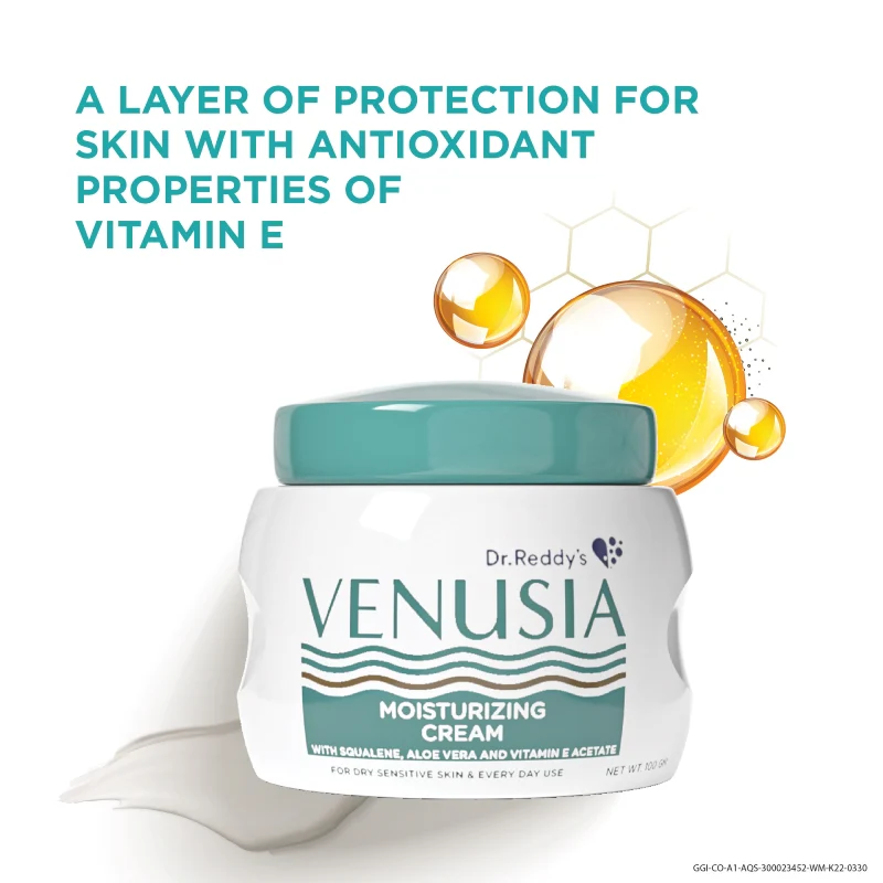 Dr. Reddy's Venusia Moisturizing Cream with Vitamin E & Aloe Vera, 100g and Venusia Moisturizing Bathing Bar, Syndet Bar, 75g for Dry Skin, Repairs Dry Skin, Soft and Smooth Skin (Combo) - Image 6