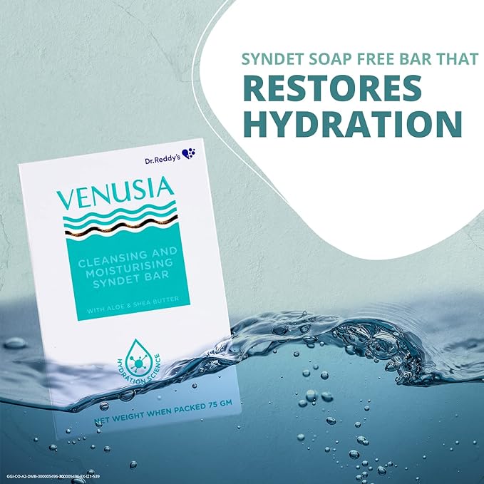 Dr. Reddy's Venusia Moisturizing Bathing Bar 75 gm and Venusia Max Cream Paraben Free 150 gm,For Dry Skin, For Everyday Use, Repairs Dry Skin, Soft and Smooth Skin, Moisturized and Hydrated Skin (Combo) - Image 10