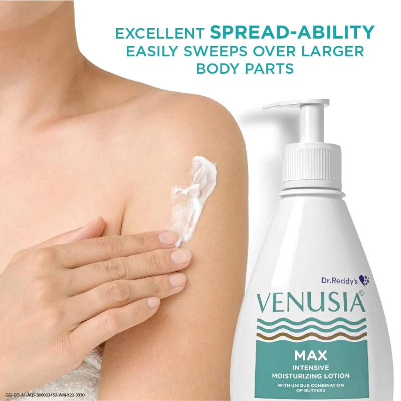 VENUSIA Dr. Reddy's Max Intensive Moisturizing Lotion, 300g & Moisturizing Bathing Bar, Syndet Bar, 75g For All Skin Types, Repairs Dry, Soft & Smooth, Moisturized & Hydrated Skin (Combo) - Image 6