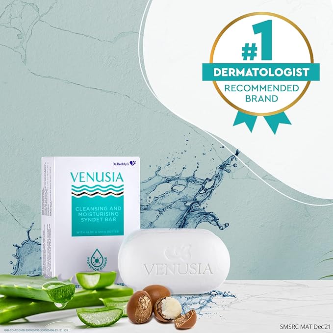 VENUSIA Dr. Reddy's Max Intensive Moisturizing Lotion, 300g & Moisturizing Bathing Bar, Syndet Bar, 75g For All Skin Types, Repairs Dry, Soft & Smooth, Moisturized & Hydrated Skin (Combo) - Image 8