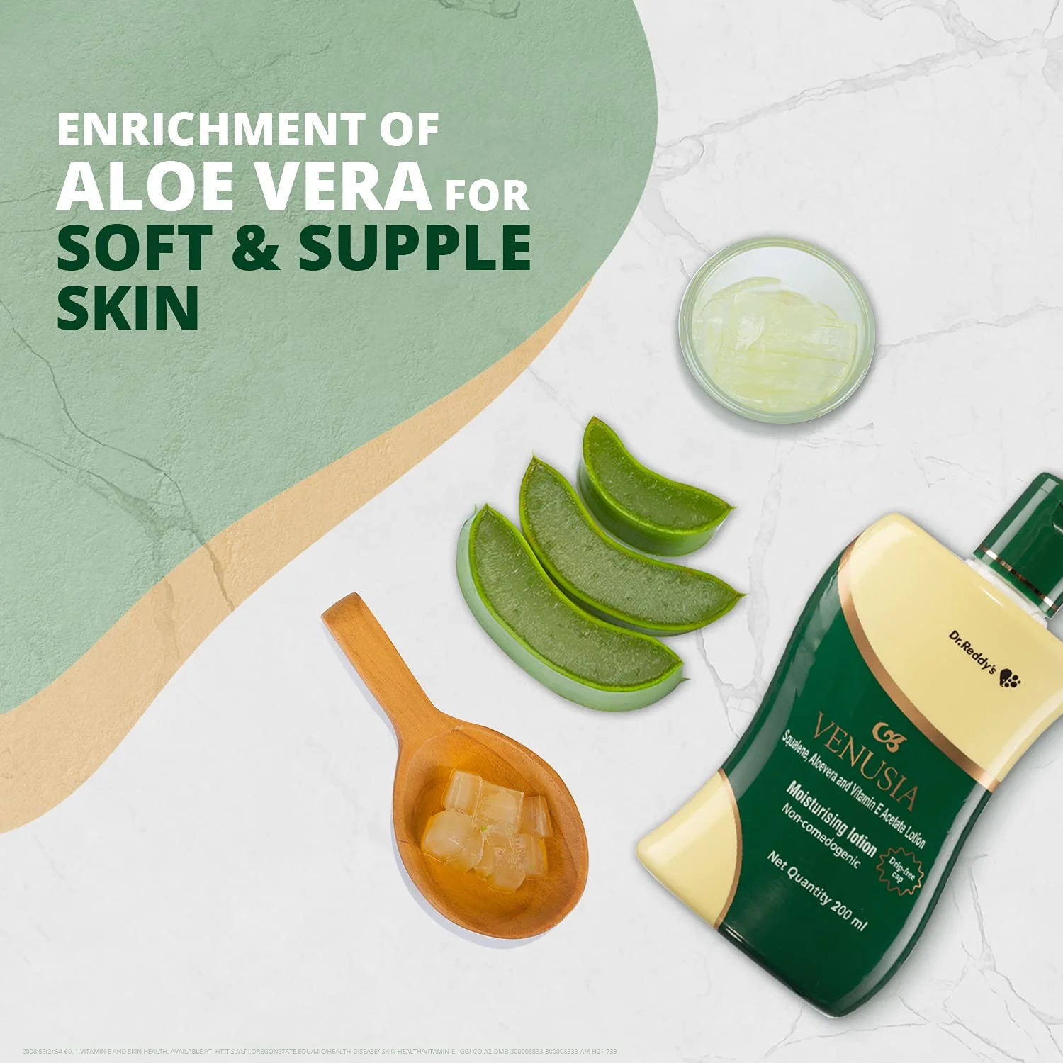 Dr. Reddy'sVENUSIA Moisturizing Lotion With Aloe Vera, Vitamin E and Squalene, Everyday Use Lotion, for All Skin Types, Smooth and Moisturized Skin for Long Hours, Non-Greasy | 200ml - Image 5