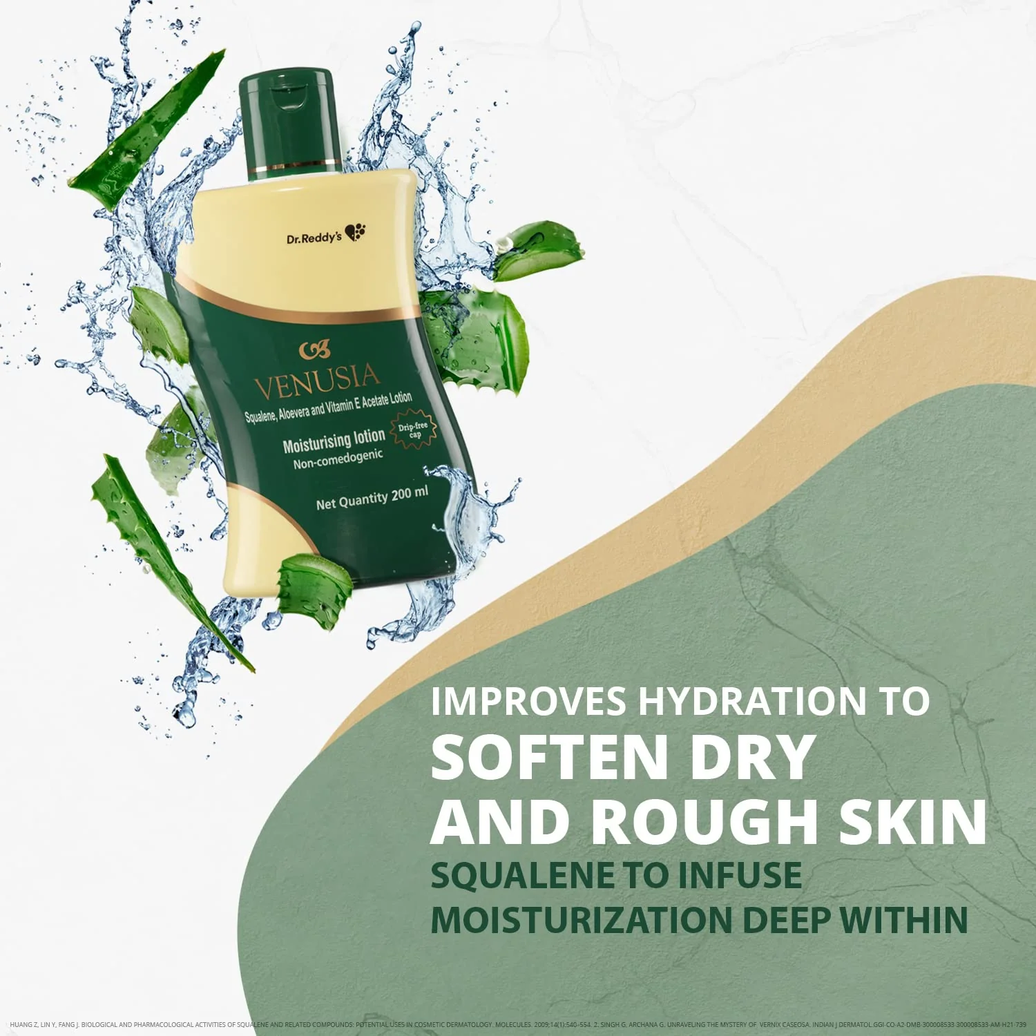 Dr. Reddy'sVENUSIA Moisturizing Lotion With Aloe Vera, Vitamin E and Squalene, Everyday Use Lotion, for All Skin Types, Smooth and Moisturized Skin for Long Hours, Non-Greasy | 200ml - Image 6